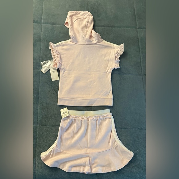 NWT - Girls Guess 2 piece matching set (hooded top and skirt) color: light pink - Picture 6 of 6